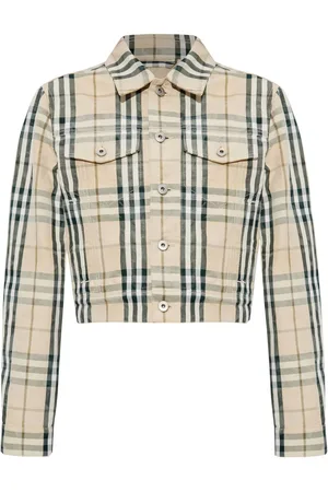 Burberry Cropped-Jacke mit Karomuster