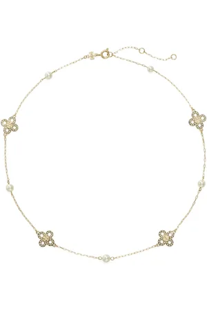 Tory Burch Kira Clover Pearl Halskette