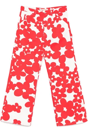Marni Gabardine-Hose mit Blumen-Print