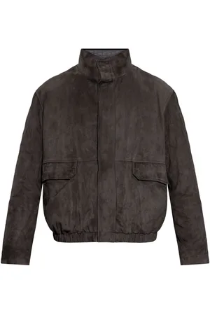 Emporio Armani Jacke aus Wildleder mit Stehkragen