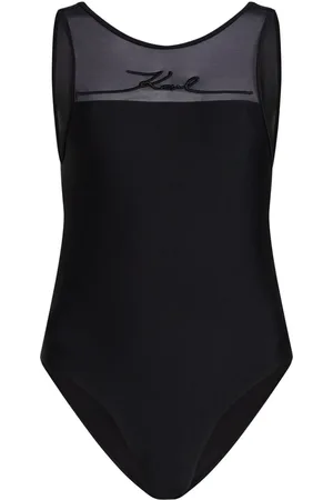 Karl Lagerfeld Badeanzug mit Logo-Stickerei