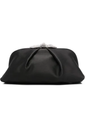 Aquazzura Very Bow Tie Clutch mit Kristallen
