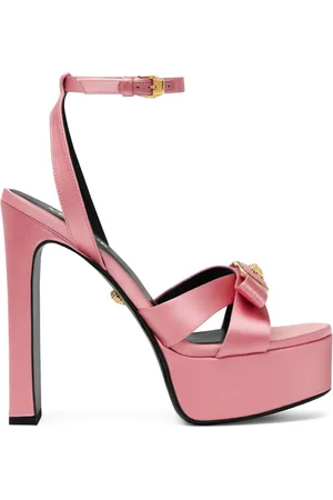 VERSACE Gianni Ribbon Sandalen aus Satin 140mm