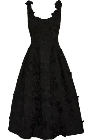 Oscar de la Renta Besticktes Orchid Guipure-Midikleid