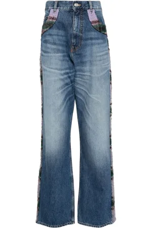 Bluemarble Karierte Jeans mit verschwommenem Detail