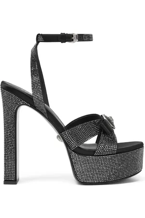 VERSACE Gianni Ribbon Sandalen mit Kristallen 140mm