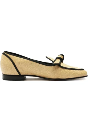 ALEXANDRE BIRMAN Loafer aus Raffiabast mit Ripsbandbesatz