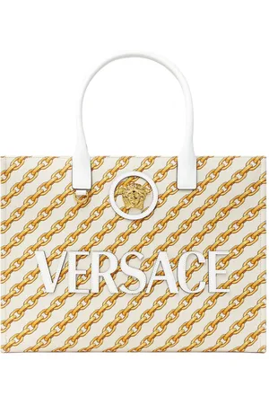 VERSACE Große Chain Stripes La Medusa Tote Bag