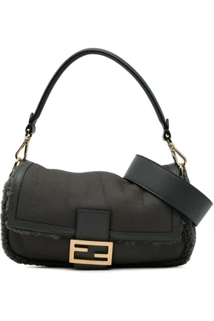 Fendi 2010-2024 Baguette Satchel-Tasche mit Shearling-Besatz
