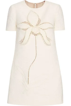 Oscar de la Renta Besticktes Orchid Tweed-Etuikleid