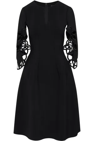 Oscar de la Renta Orchid Sleeve Kleid mit offenem Kragen