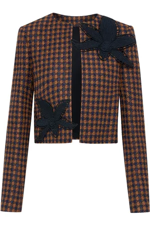 Oscar de la Renta Orchid Tweed-Jacke mit Stickerei