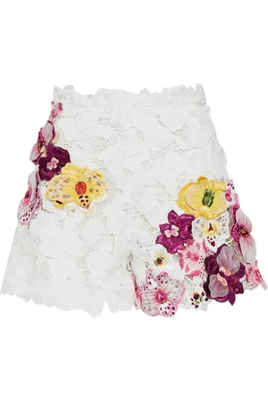 Oscar de la Renta Bestickte Orchid Guipure-Shorts