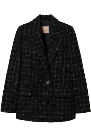 Twin-Set Bouclé-Blazer mit Karomuster