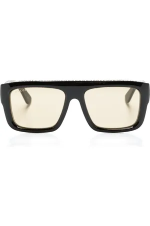 Gucci Eckige Sonnenbrille mit Logo-Gravur