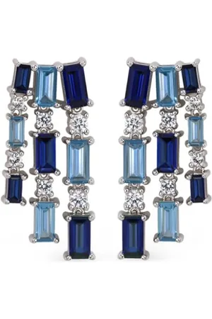 Lark & Berry Blue Dahlia Chandelier-Ohrringe aus Sterlingsilber mit Saphir