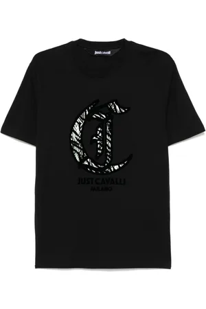 Roberto Cavalli T-Shirt mit geflocktem Logo