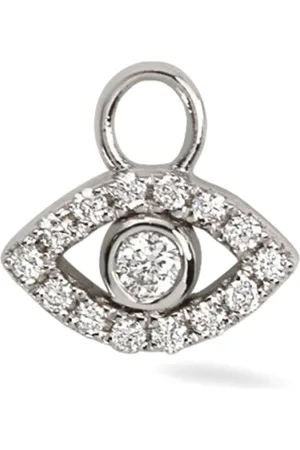 Lark & Berry 9kt Entrancing Eye Weißgold-Ohrringanhänger mit Diamanten