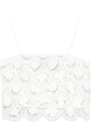 ROTATE Cropped-Top mit Pailletten