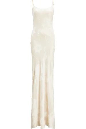 Ralph Lauren Lori Abendkleid mit floralem Lamé und Jacquard