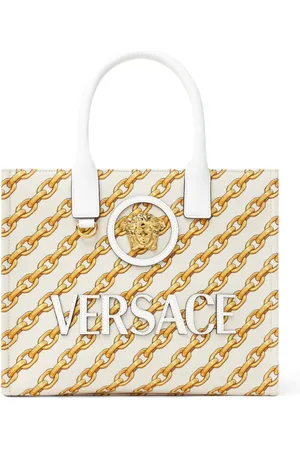VERSACE Kleine Chain Stripes La Medusa Tote Bag