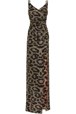 Philipp Plein Maxikleid mit Leopardenmuster