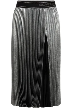 Karl Lagerfeld Metallic-Midirock mit Falten