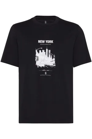 Brunello Cucinelli T-Shirt mit grafischem New York-Print