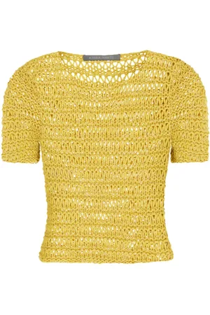 Alberta Ferretti T-Shirt mit Lochstrickmuster