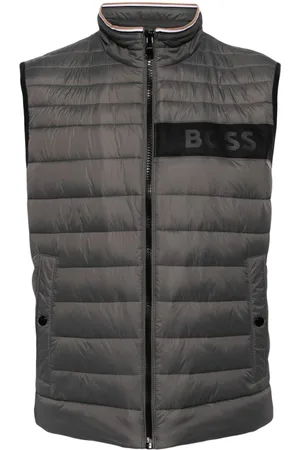 HUGO BOSS Gesteppte Weste mit Logo-Streifen