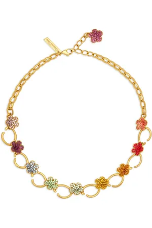 Oscar de la Renta Crystal Flower O Halskette