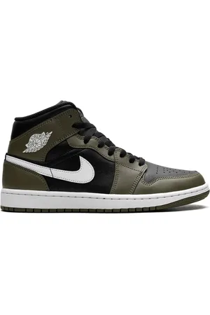 Jordan Air 1 Mid "Black/White/Olive" Sneakers