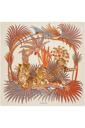 Salvatore Ferragamo Seidenschal mit Leoparden-Print