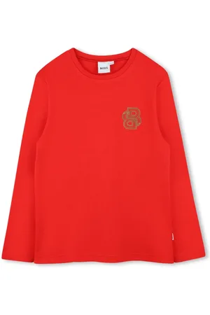 HUGO BOSS Langarmshirt mit Rüschenkragen