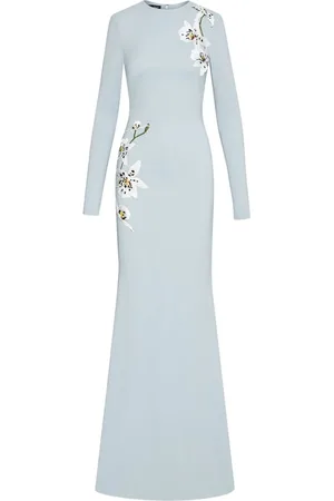 Oscar de la Renta Orchid Threadwork Cady-Abendkleid