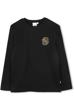 HUGO BOSS Langarmshirt mit Rüschenkragen