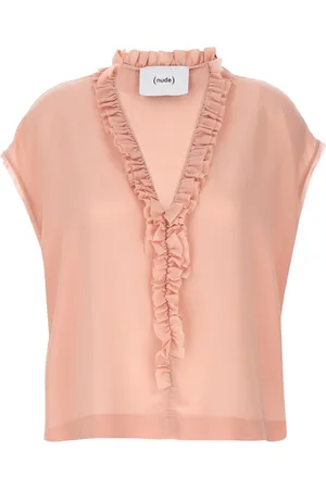 NUDE Seidenbluse mit Volants