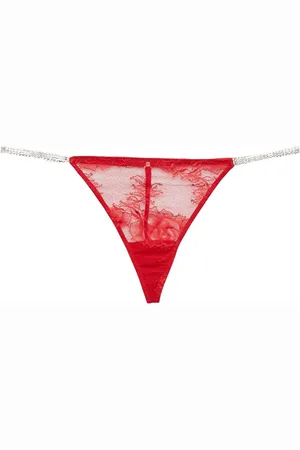 FLEUR DU MAL Crystal Bouquet V-String aus Spitze