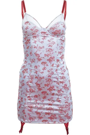 FLEUR DU MAL Bebe Camisole-Kleid aus Rosen-Jacquard