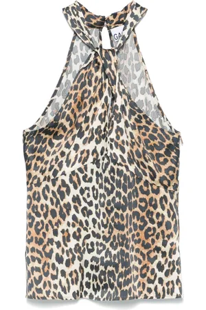 Ganni Oberteil mit Leoparden-Print