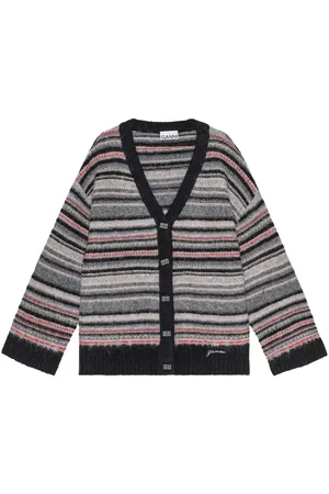 Ganni Gestreifter Cardigan mit Knöpfen