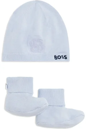 HUGO BOSS Set aus Mütze und Slippern mit Logo-Stickerei