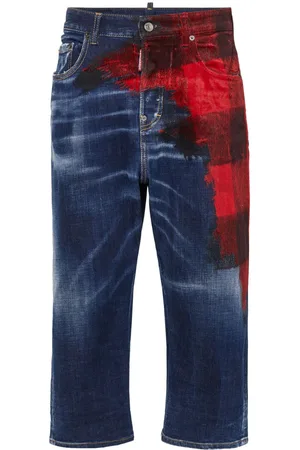 Dsquared2 Jeans mit karierten Einsätzen
