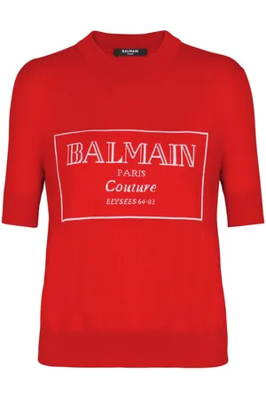 Balmain T-Shirt mit Logo-Intarsie