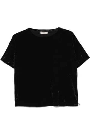 HERNO T-Shirt aus Samt in Knitteroptik