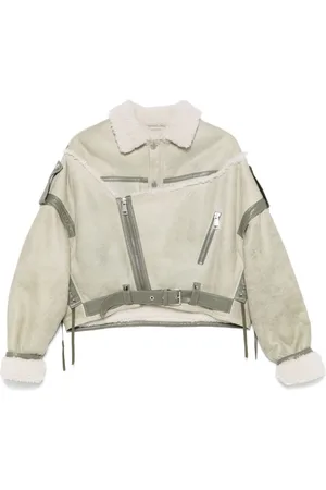 Manokhi Lederjacke mit Shearling-Kragen