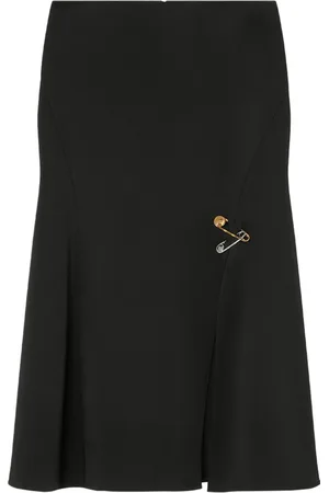 VERSACE Safety Pin Midirock aus Satin