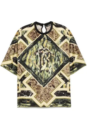 Roberto Cavalli T-Shirt mit Marmor-Print