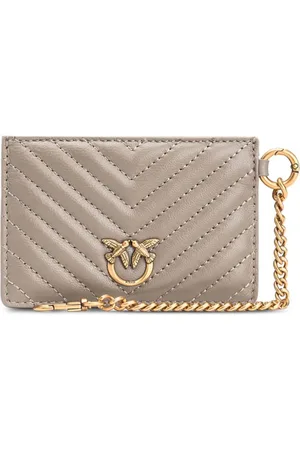 Pinko Gestepptes Love Birds Kartenetui im Metallic-Look