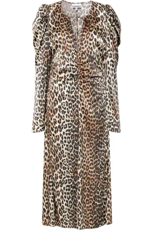 Ganni Kleid mit Leoparden-Print